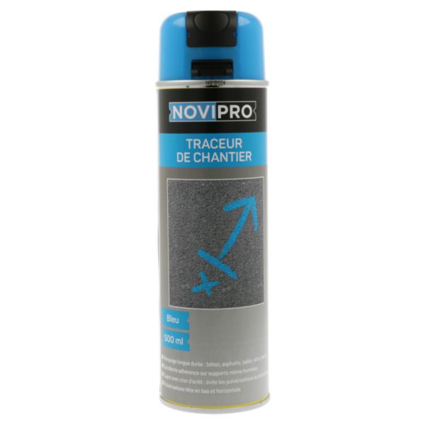 Construction site fluorescent marker - 500 ml aerosol - blue color