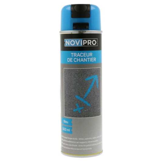 Traceur fluo de chantier - aérosol 500 ml - coloris bleu