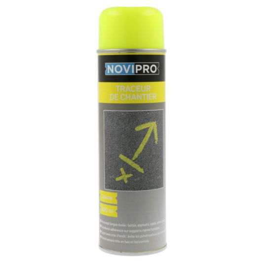 Traceur fluo de chantier - aérosol 500 ml - coloris jaune