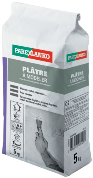 Plâtre à modeler fin blanc 5 kg