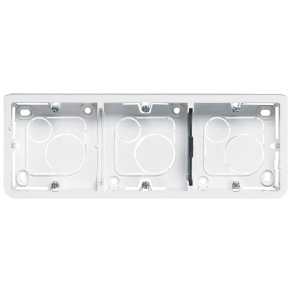 Surface-mounted frame for MOSAIC 2 screw support for 6/8 and 3 x 2 modules depth 40 mm white width 225 mm