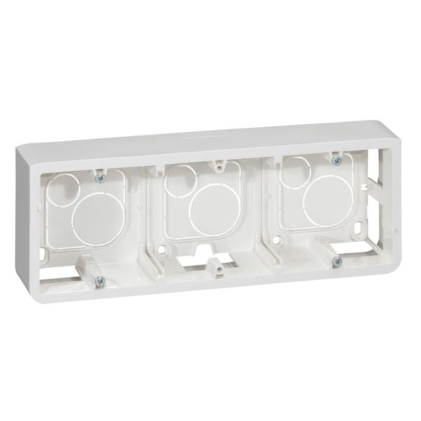 Surface-mounted frame for MOSAIC 2 screw support for 6/8 and 3 x 2 modules depth 40 mm white width 225 mm