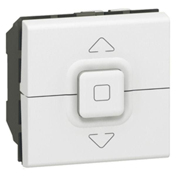 Double two-way switch for controlling MOSAIC® 2 roller shutters in smooth white PVC