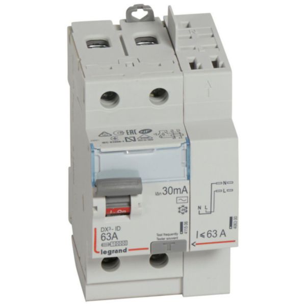 DX3 auto differential switch 30mA 63A type AC