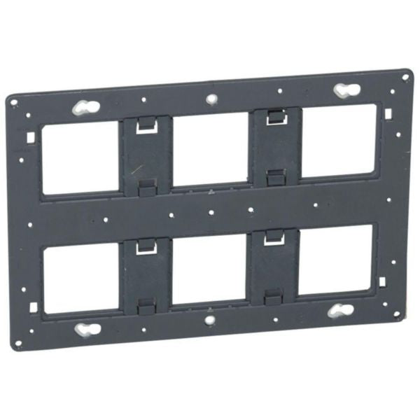 Universal screw support MOSAIC 2 2 x 6 or 2 x 8 modules black horizontal and vertical