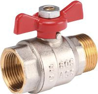 Galvanized steel ball valve with male-female butterfly handle Ø 3/4