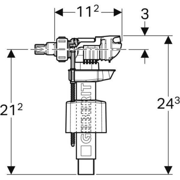 Robinet flotteur NF IMPULS 380 unifill latéral blanc 3/8 ø de sortie 21,3 mm