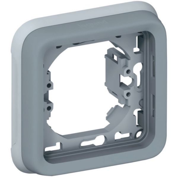 Support plates for recessed installation PLEXO gray 1 post depth 46 mm terminal fixing