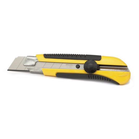 Cutter jaune et noir ergonomique et maniable à lame de L. 25 mm