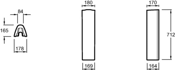 NF BRIVE white space-saving column h. 705 x l. 108 mm 8.2 kg