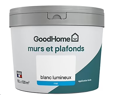 Peinture murs et plafonds GoodHome blanc mat 10L