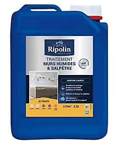 Traitement murs humides et salpêtre intérieur extérieur incolore Ripolin 2,5L