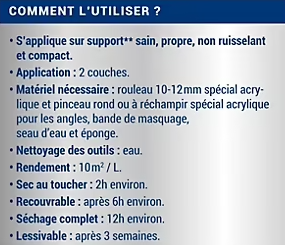 Peinture anti-humidité intérieur satin blanc Ripolin 0,75L