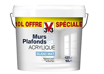 Peinture murs et plafonds blanc mat 10L V33