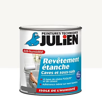 Revêtement étanche à base de résine pliolite pour caves et sous sols Julien mat blanc mat 2,5L