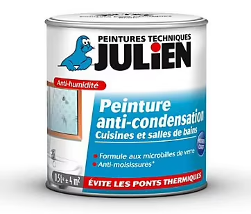 Peinture anti condensation cuisines et salles de bains Julien mat blanc mat 0,5L