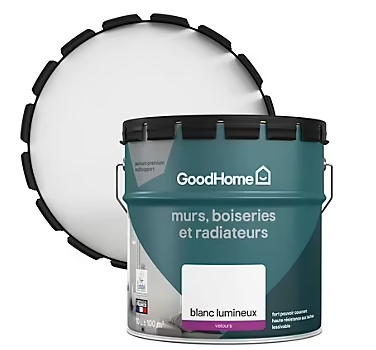 Peinture murs, boiseries et métal GoodHome haute résistance blanc velours 10L