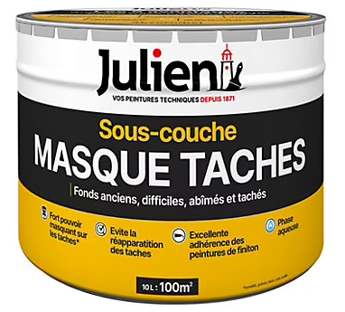 Sous-couche Masque Taches pour murs et plafonds toutes pièces Julien Mat Blanc 10L