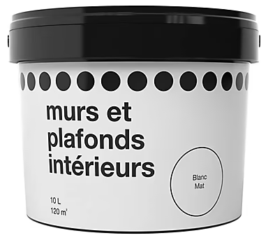 Peinture murs et plafonds blanc mat 10L