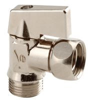 Square ball valve for WC taps chrome 1/4 turn 3/8