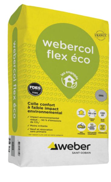 Colle WEBERCOL FLEX ECO C2S1 ET gris 25 kg