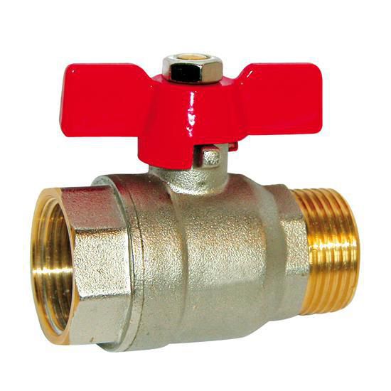 Galvanized steel ball valve with male-female butterfly handle Ø 1