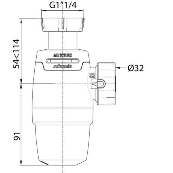 NEO AIR system sink siphon Ø 32 mm