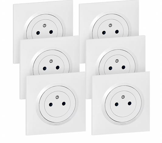 Prise 2 pôles + terre Legrand Dooxie, 6 pièces