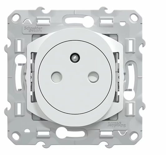 Prise de courant avec terre affleurante 16A Schneider Electric Ovalis blanc