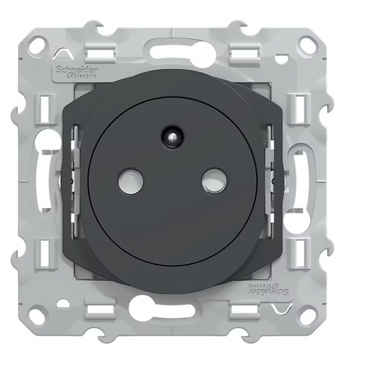Prise de courant avec terre affleurante 16A Schneider Electric Ovalis anthracite