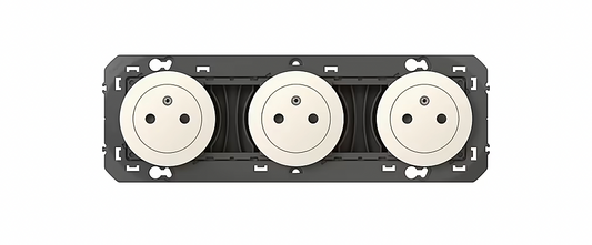 Triple prise 2 pôles + terre Legrand Dooxie blanc carrée à composer