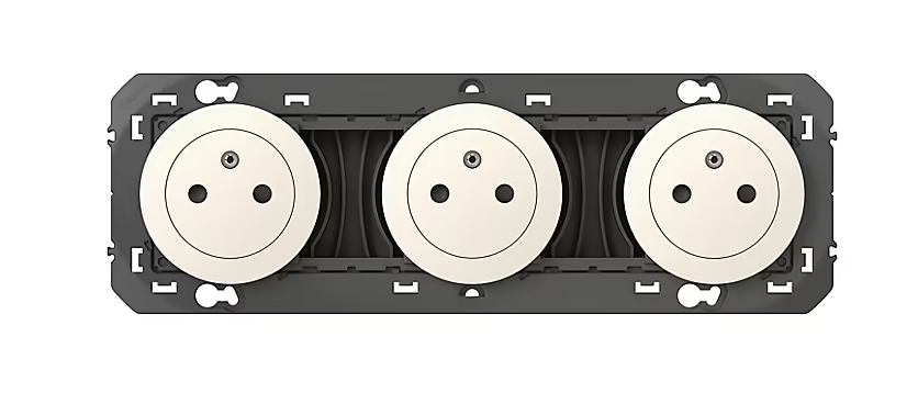 Triple prise 2 pôles + terre Legrand Dooxie blanc carrée à composer