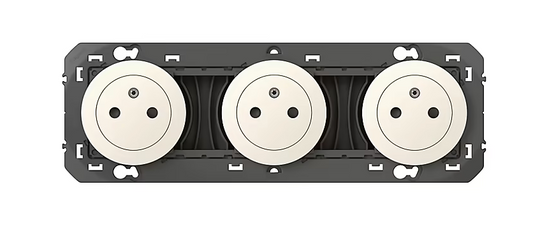 Triple prise 2 pôles + terre Legrand Dooxie blanc carrée à composer