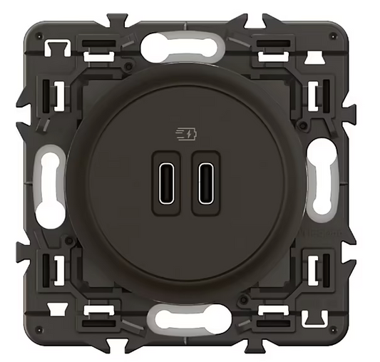 Prise double USB-C Legrand Céliane 20W noir