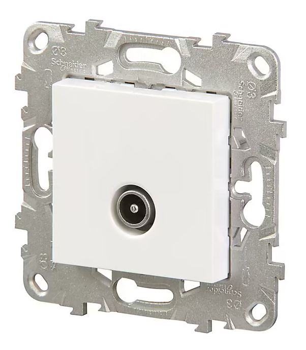 Mécanisme prise TV Schneider Electric Unica Déco blanc