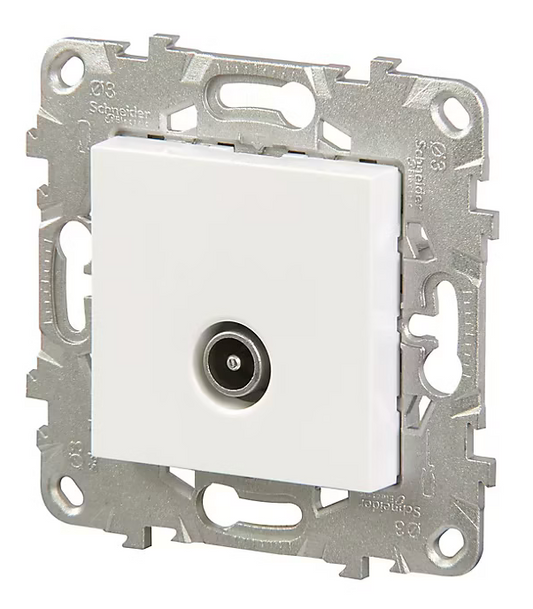 Mécanisme prise TV Schneider Electric Unica Déco blanc