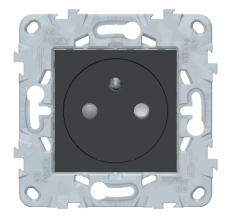 Mécanisme prise avec terre affleurante Schneider Electric Unica Déco anthracite