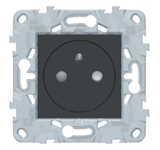 Mécanisme prise avec terre affleurante Schneider Electric Unica Déco anthracite