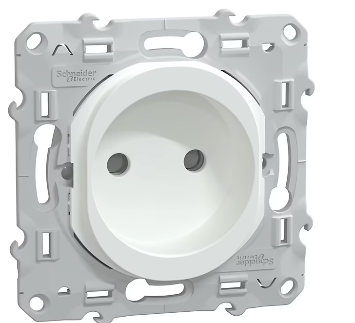 Prise à obturateur Schneider Electric Ovalis blanc