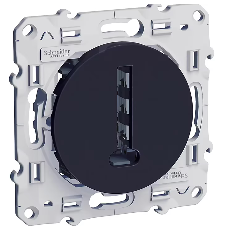 Mécanisme prise téléphone Schneider Electric Odace anthracite