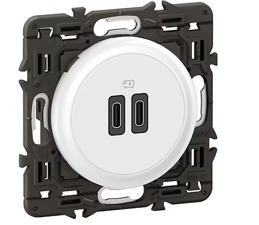 Prise double USB-C Legrand Céliane blanc 20W