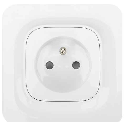 Prise avec terre Jacobsen Kennet blanc complet