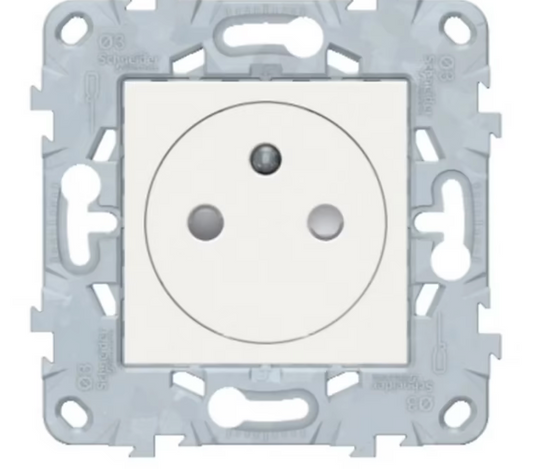 Mécanisme prise avec terre affleurante Schneider Electric Unica Déco blanc