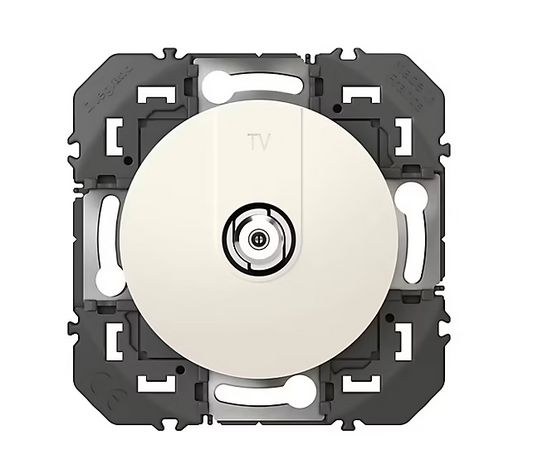 Prise TV type F Legrand Dooxie blanc carrée