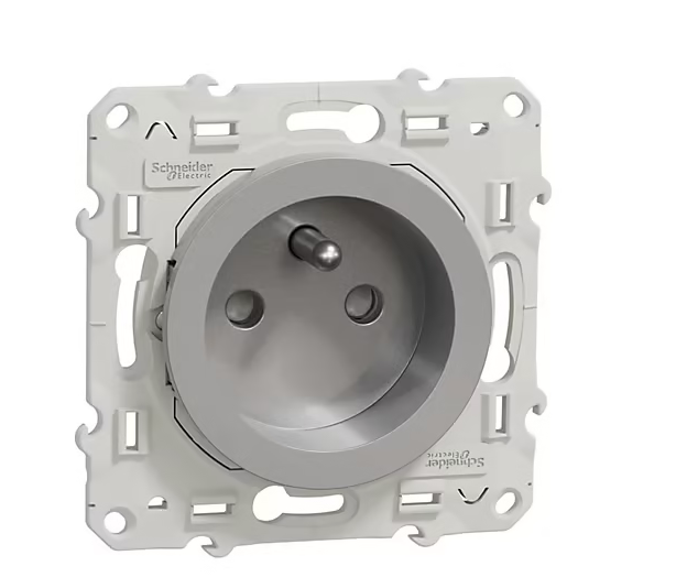 Mécanisme prise avec terre Schneider Electric Odace aluminium