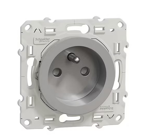 Mécanisme prise avec terre Schneider Electric Odace aluminium