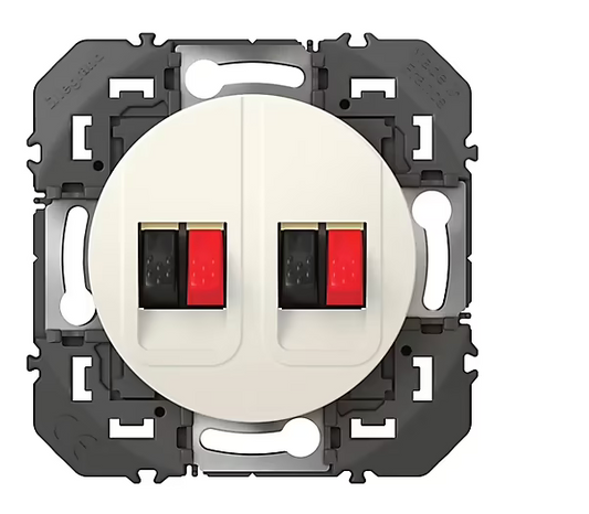 Prise double haut-parleur Legrand Dooxie blanc carrée