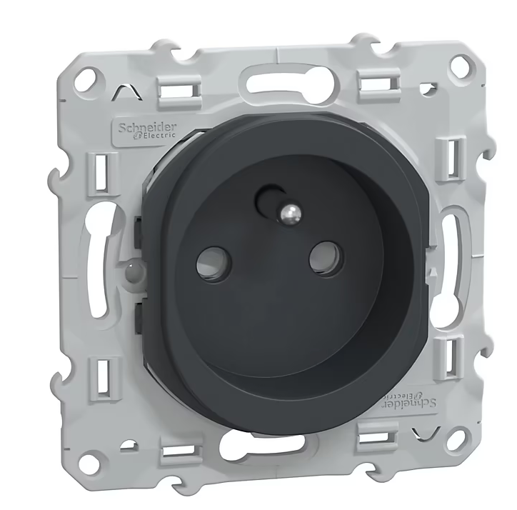 Mécanisme prise avec terre Schneider Electric Ovalis anthracite