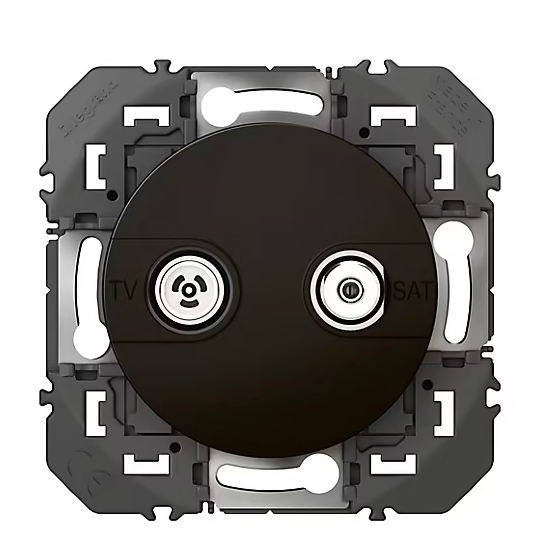 Prise TV-SAT Legrand Dooxie noir carrée