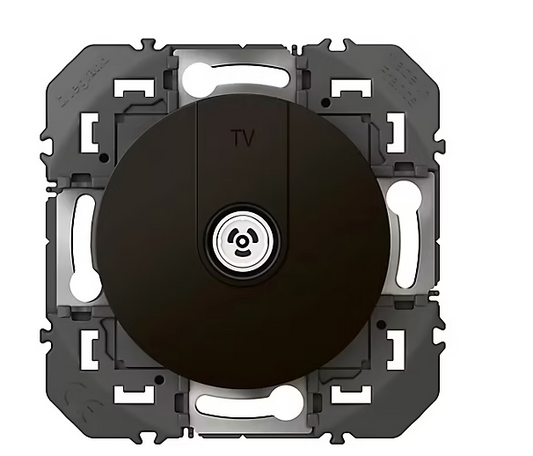 Prise TV Legrand Dooxie noir carrée